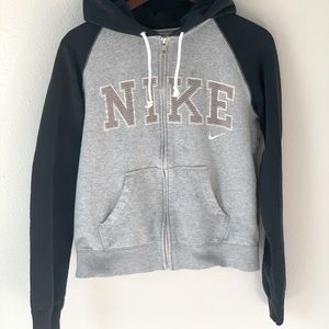 Nike Black/Gray Zip-Up Hoodie Size Medium